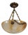 French Art Deco Cream Alabaster and Brass Pendant Light, 1920s For Sale