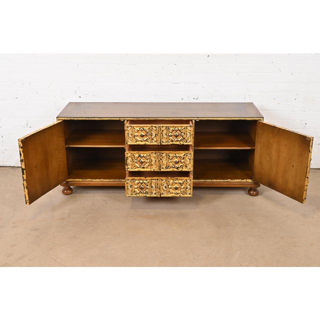1960s John Widdicomb Mediterranean Treasure Chest Low Credenza, 1960s For Sale - Image 5 of 12
