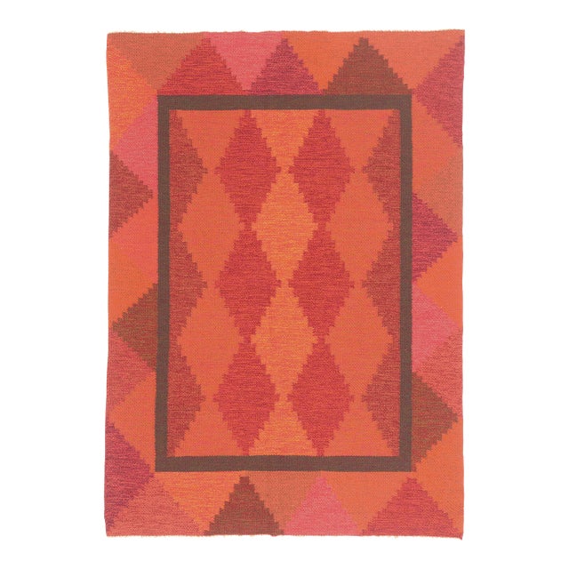 Vintage Swedish Rollakan Rug, 04'08 X 06'07 For Sale