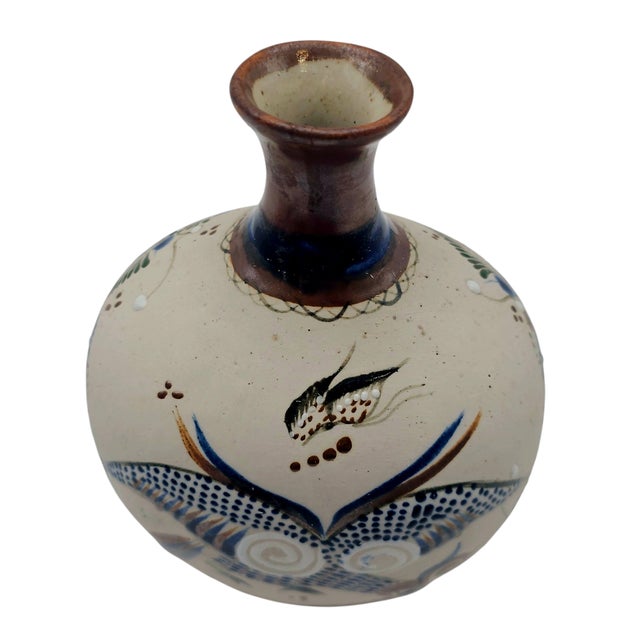 VTG Tonala Vase Mexico Art Pottery Nahual Shapeshifter Cat Bird Signed 9.5" For Sale In San Francisco - Image 6 of 7