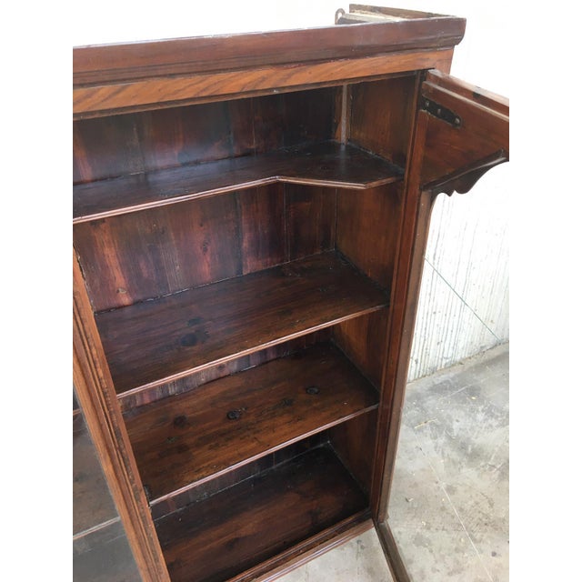 French Provincial Plantation Style Walnut Vitrine, Bookcase, 19th Century For Sale - Image 12 of 18