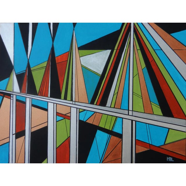 Brigitte Mathé, Millau Fantaisie, 2019, Acrylic & Ink on Canvas For Sale - Image 3 of 3