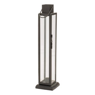 Modern Iron and Glass Taper Candle Lantern 15.75"H For Sale