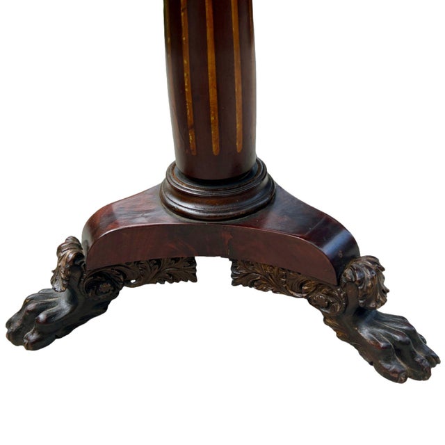 Exquisite American Classical Carved Mahogany Piano Stool Circa 1820 For Sale In Charleston - Image 6 of 7