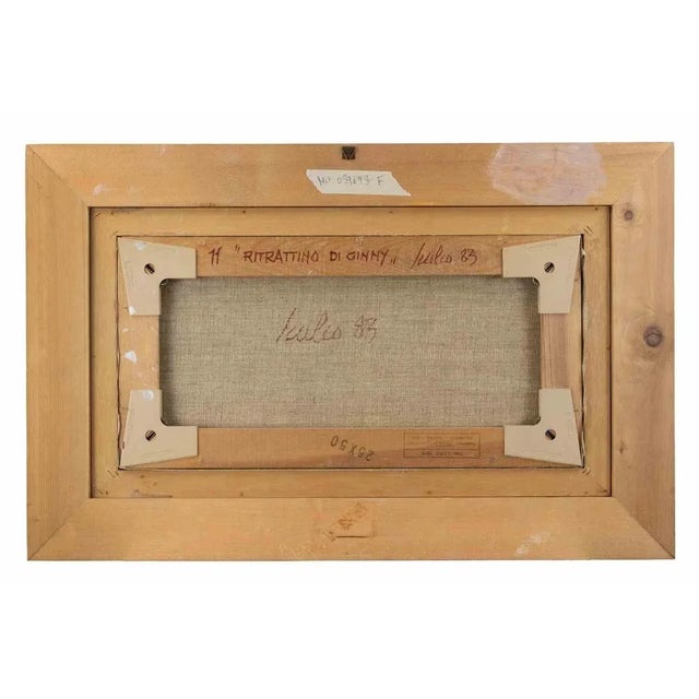 1980s Giorgio Scalco, Ritrattino di Ginny, Oil Painting, 1983 For Sale - Image 5 of 6