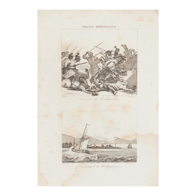 Unknown - Battle - Original lithograph - 19th Century For Sale