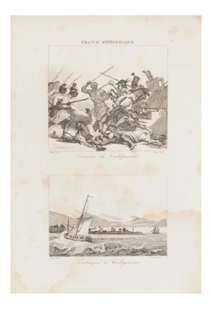 Unknown - Battle - Original lithograph - 19th Century