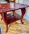 1900s Chinoiserie Style Lacquer Hand Carved Two Tier Table With Bamboo and Lotus Motifs in the Style of Liberty C1900 - For Sale - Image 4 of 11
