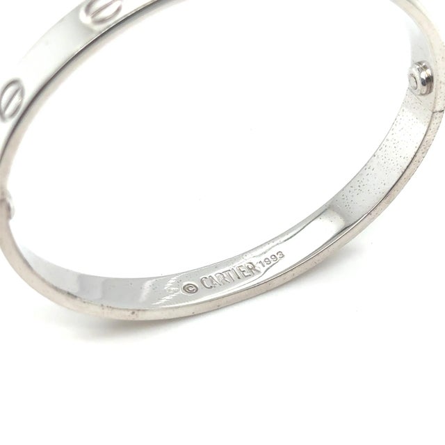 Cartier Love Bracelet in 18k White Gold For Sale In Los Angeles - Image 6 of 9