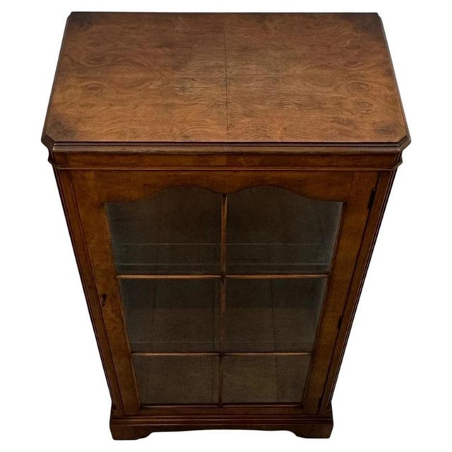20th Century Burr Walnut Collector's Display Cabinet For Sale - Image 3 of 11