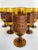 Mid 20th Century Set of 12 Handblown Amber Glass Leather Wrapped Aperitif Liquour Glasses For Sale - Image 5 of 12