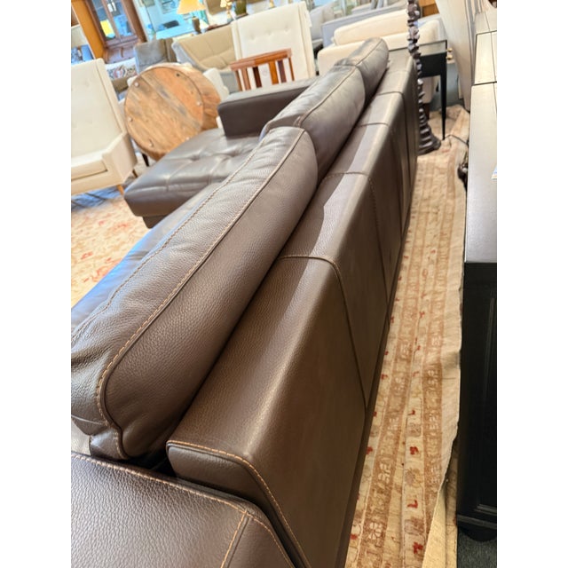 Brown Gamma Arredamenti Quattro Leather Sectional With Chaise Lounge For Sale - Image 8 of 12