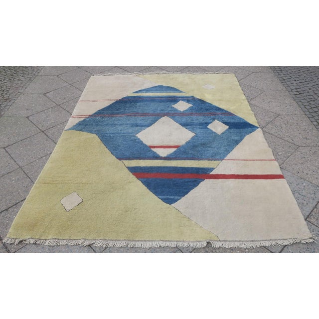 Bauhaus Hand-Knotted Rug, 1970s For Sale - Image 4 of 6