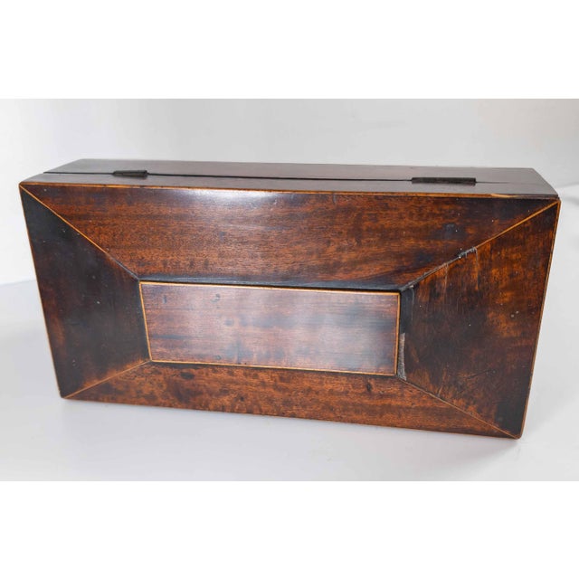 Brown 19th Century English Regency Sarcophagus Form Mahogany Tea Caddy Box For Sale - Image 8 of 18