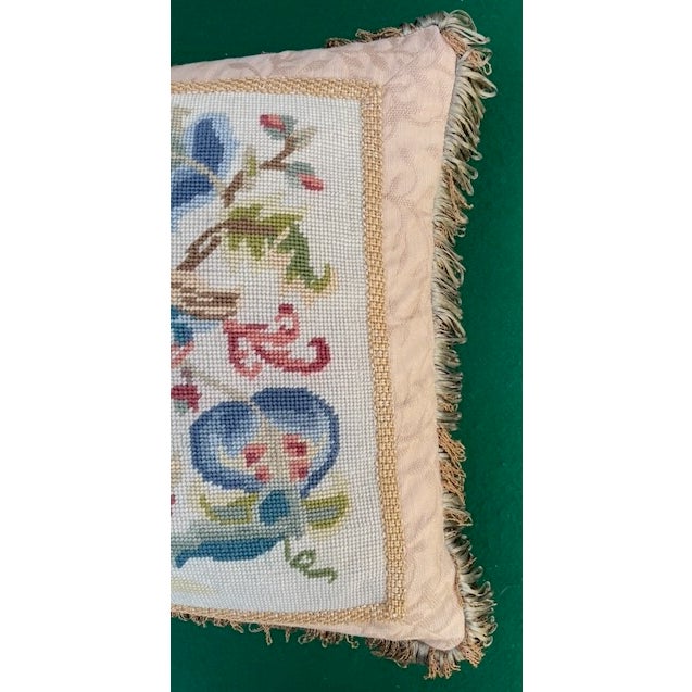 Vintage Needlepoint Pillow For Sale - Image 4 of 15
