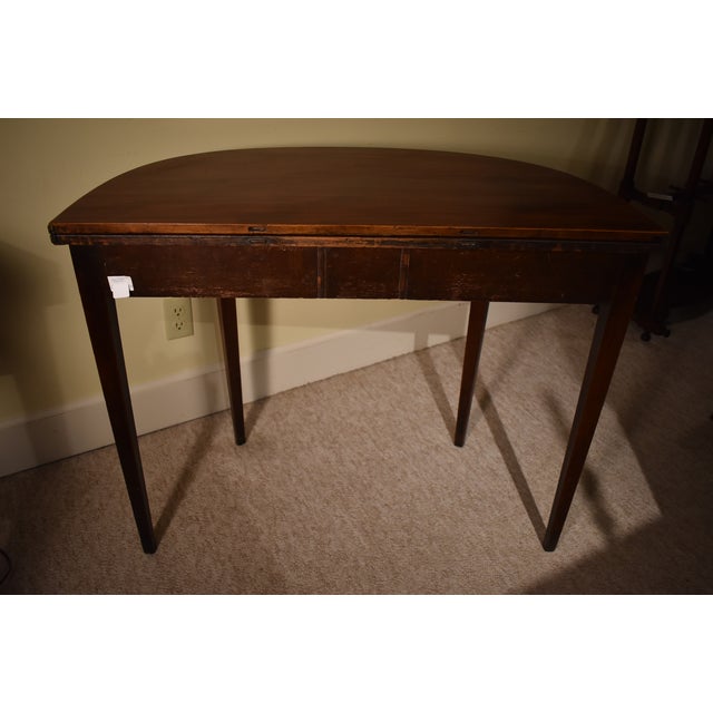 18th Century Antique English Hepplewhite, "D" End Game Table or Card Table, 18th Century For Sale - Image 5 of 6