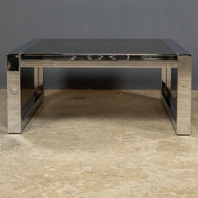 1970s 20th Century Chrome & Glass Side Tables, 1970s, Set of 2 For Sale - Image 5 of 13