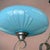 Art Deco Chandelier with Two Opaline Blue Glass Shades, 1940s For Sale - Image 10 of 12