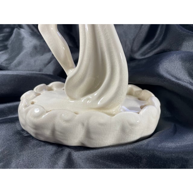 C. 1927 Art Deco White Ceramic Dancing Woman Figural Flower Frog by Cowan For Sale - Image 10 of 12