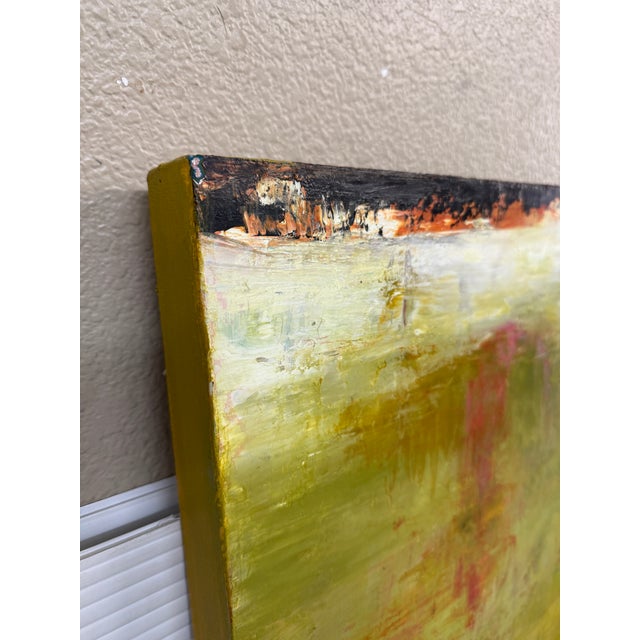Canary Yellow Claudia Marselle Soul's Journey, the Beginning Original Oil Painting, Signed For Sale - Image 8 of 12