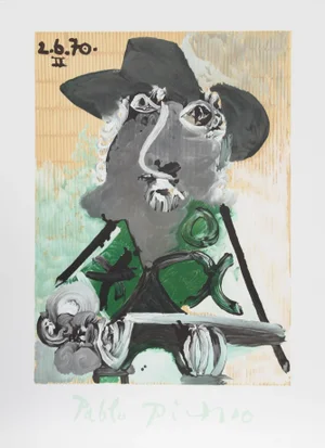 1980s "Portrait d'Homme au Chapeau" Lithograph After Pablo Picasso