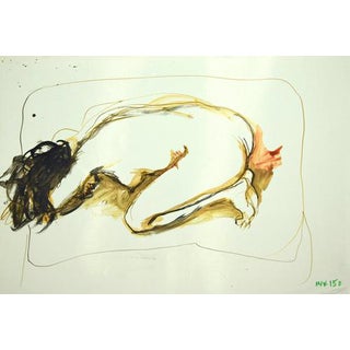 Leo Guida, Nude, 1970s, Mixed Media Drawing on Paper For Sale