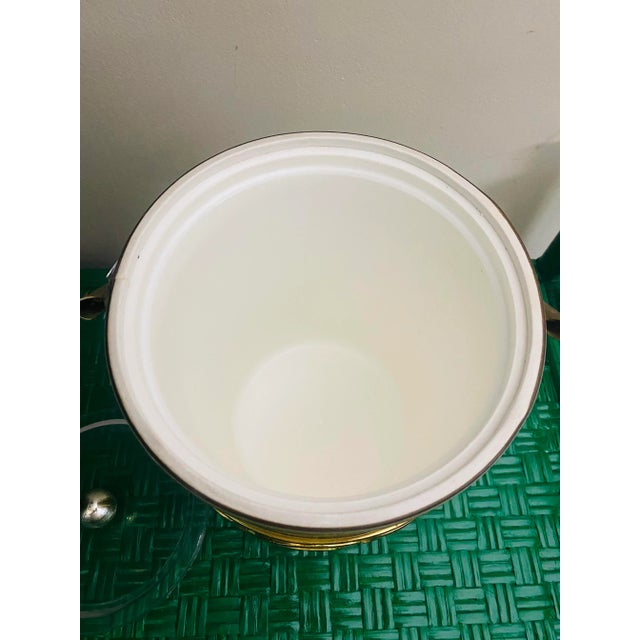 Metal Hollywood Regency Large Gold-Tone Ice Bucket With Lid by Georges Briard For Sale - Image 7 of 13