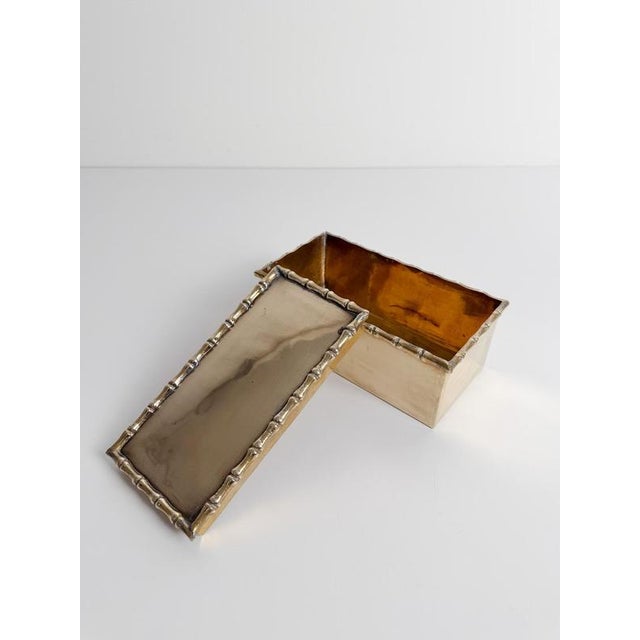 Mid-Century Modern Brass Faux Bamboo Box attributed to Maison Baguès, 1970s For Sale - Image 14 of 18