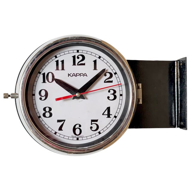 Vintage Black Kappa Ship Double Sided Wall Clock, 1980s For Sale - Image 18 of 18