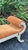 1900 - 1909 Vintage Neoclassical Orange Velvet Lion Head Banquette With Scrolled Silver-Leaf Arms For Sale - Image 5 of 5