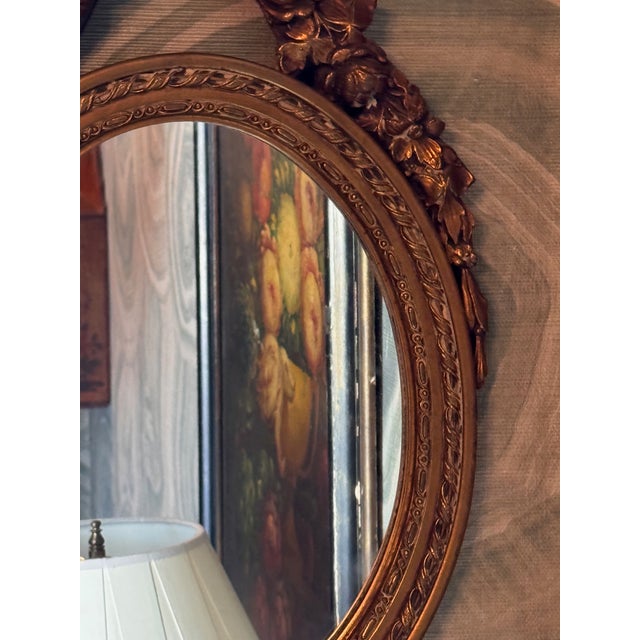 French 1950s Louis XV Style Oval Mirror For Sale - Image 3 of 6