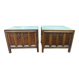 1960s Mid-Century Modern Marble Top Nightstands - a Pair For Sale
