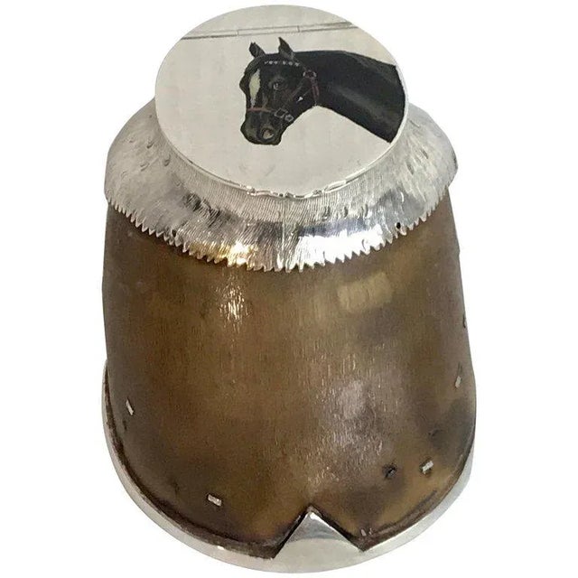 Late 19th Century English Officers Equestrian Silverplate, Enamel & Hoof Inkwell For Sale - Image 13 of 13