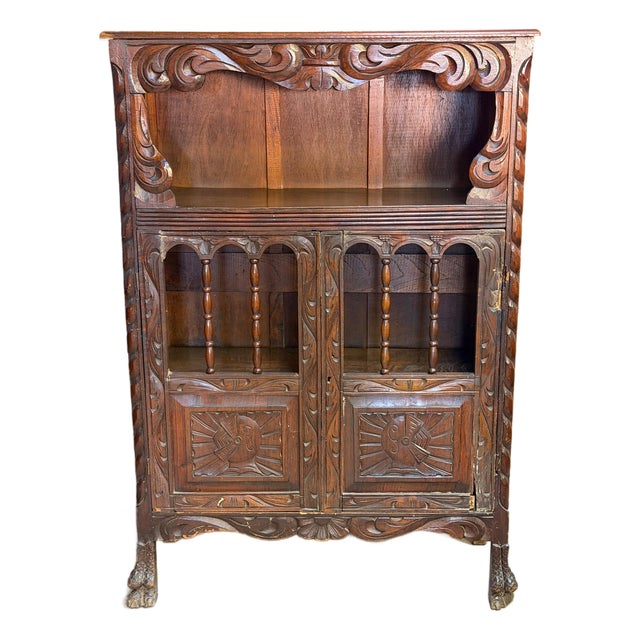 Antique Mexican Colonial Revival Small Trastero/Cupboard For Sale