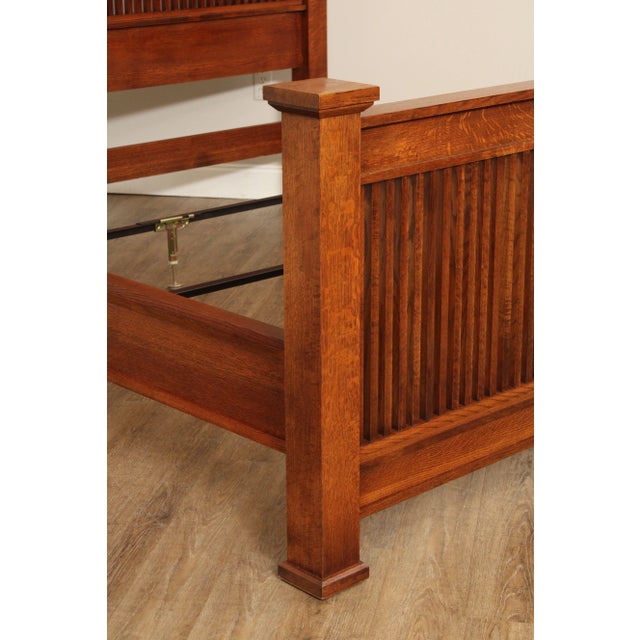 2000 - 2009 Stickley Mission Collection King Size Oak Prairie Bed For Sale - Image 5 of 12