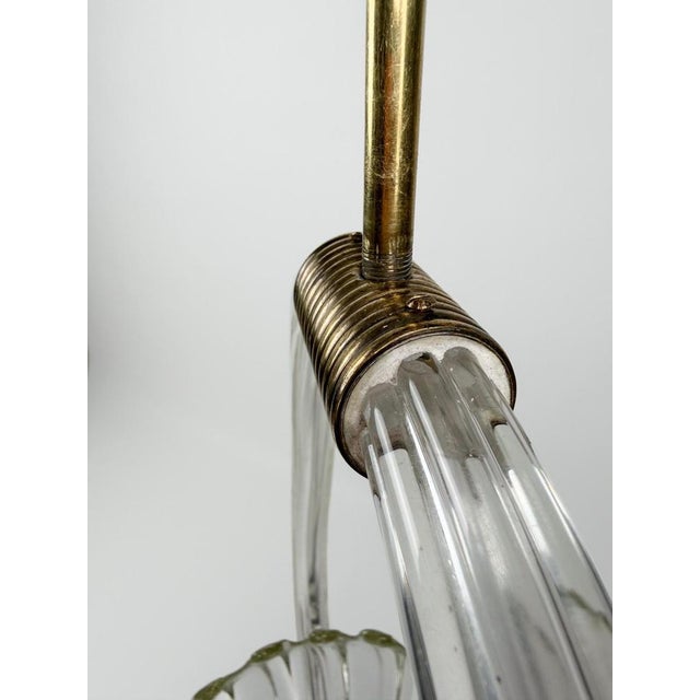 Italian Art Deco Murano Glass and Brass Pendant in the style of Seguso, 1930s For Sale - Image 17 of 18