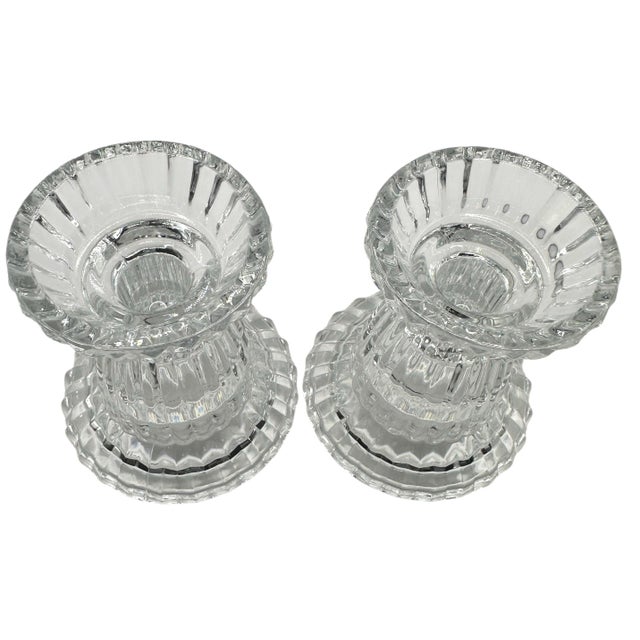 Gorham Vintage Gorham Crystal Reversible Candle Holder - Set of 2 For Sale - Image 4 of 12