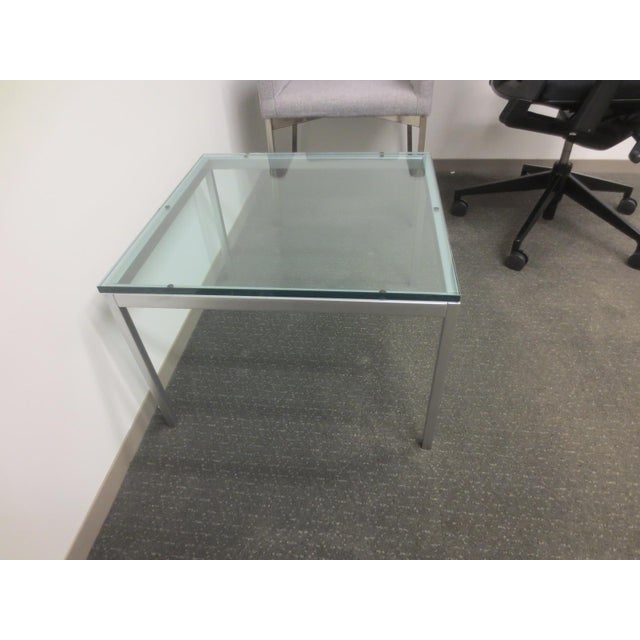 The Florence Knoll Square Glass End Table is a timeless piece that showcases Knoll’s signature minimalist elegance....