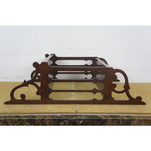 Brown Chinese Chippendale Mahogany Fretwork Hanging Trinket Curio Display Shelf 24" For Sale - Image 8 of 16
