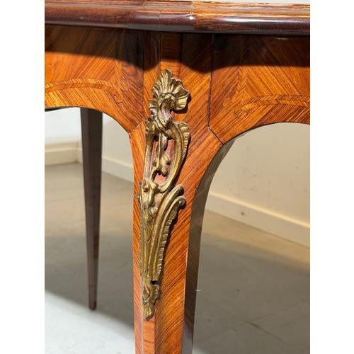 Wood Louis XV Marquetry Extendable Dining Table For Sale - Image 7 of 9