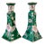 Late 20th Century Vintage Chinese Famille Verte Floral Porcelain Candlesticks - A Pair For Sale - Image 5 of 10