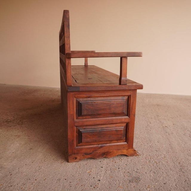 Spanish Wooden Storage Bench For Sale - Image 9 of 11