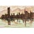 Mid-Century Modern Lee Reynolds Style Green and Brown Mid-Century Modern Cityscape Skyline Painting For Sale - Image 3 of 10
