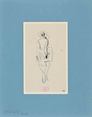 Eugène Giraud, Musketeer From Behind, Drawing on Paper, Late 19th-Century
