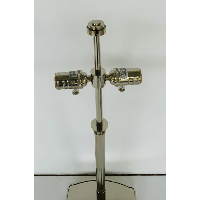 Baker Furniture Company Bill Sofield for Baker Polished Nickel Clara Table Lamp For Sale - Image 4 of 6