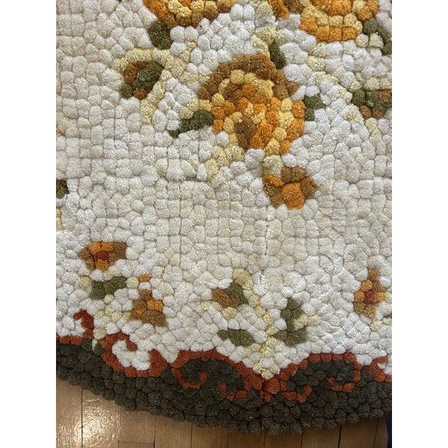 Round Wool Rug, 1970s For Sale - Image 4 of 12