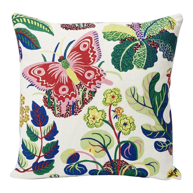 Schumacher Pillow in Exotic Butterfly Spring Print For Sale