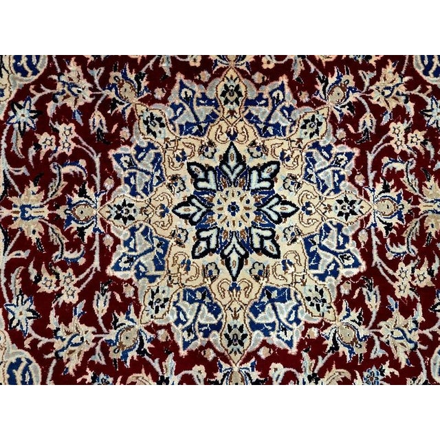 Middle Eastern Nain Rug in Hand-Knotted Silk and Cork Wool For Sale - Image 9 of 11