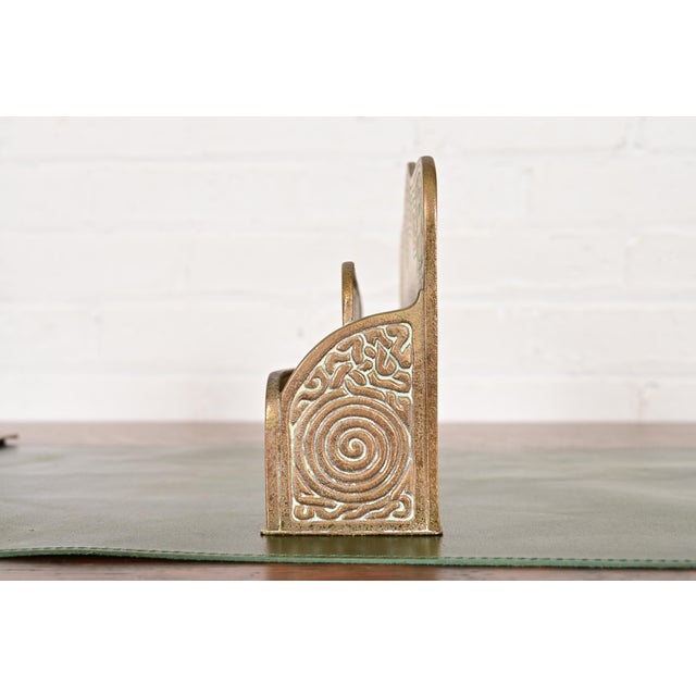 Tiffany Studios New York Zodiac Pattern Bronze Doré Letter Rack For Sale - Image 9 of 14
