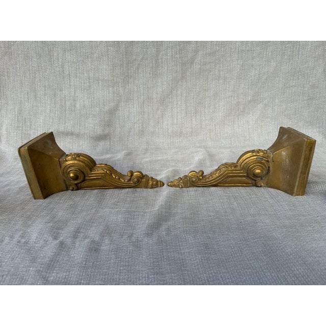 Wood Vintage Gold Resin Candleholder Sconces a Pair For Sale - Image 7 of 17